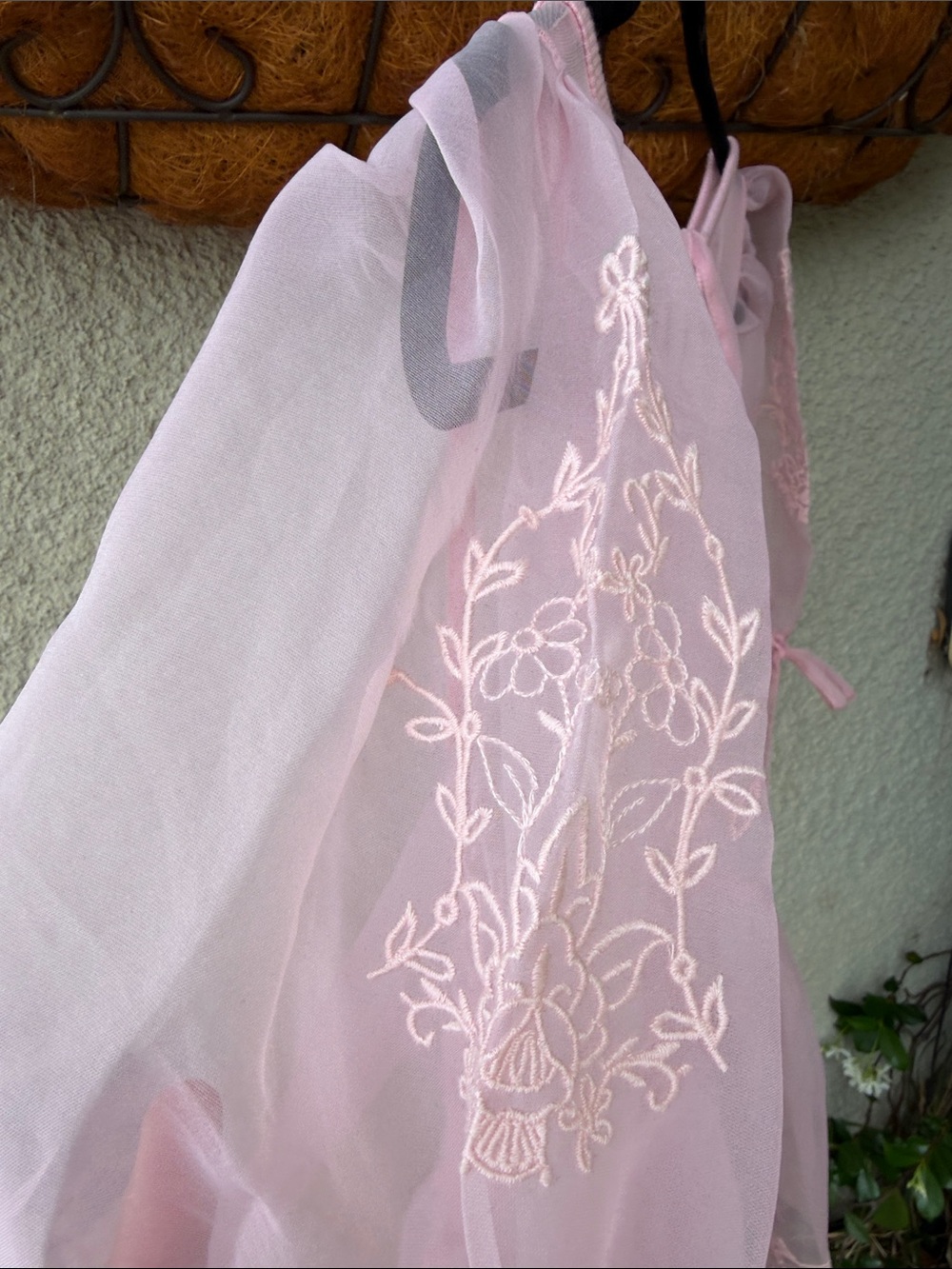 Anthropologie Pink Embroidered Sheer Mesh peplum Top NWOT Size S - Picture 7 of 8